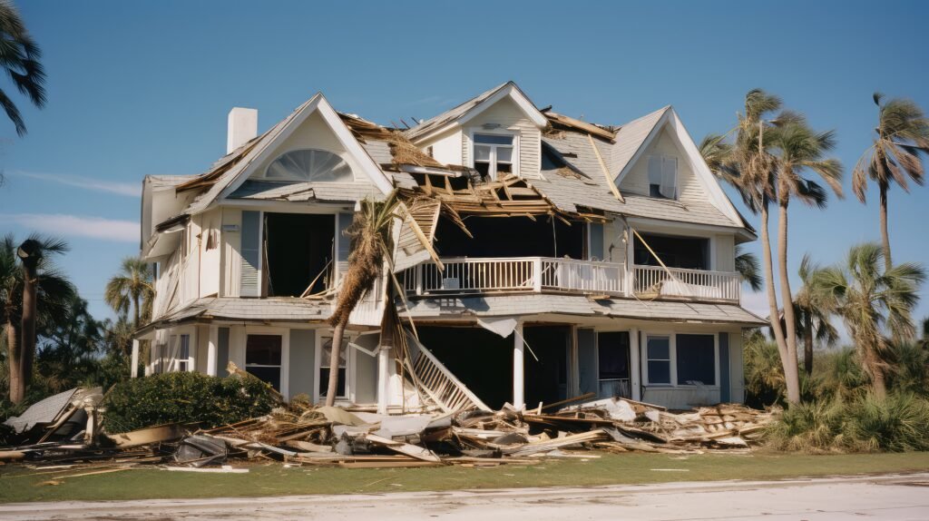 Tampa bay Hurricange damages to a building